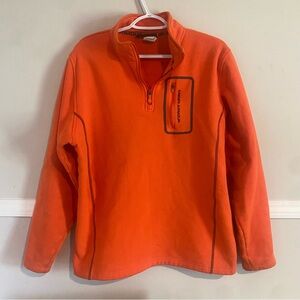 Under Armour Jacket Men’s L Large Orange Logo 1/4 Zip Fleece Chest Pocket